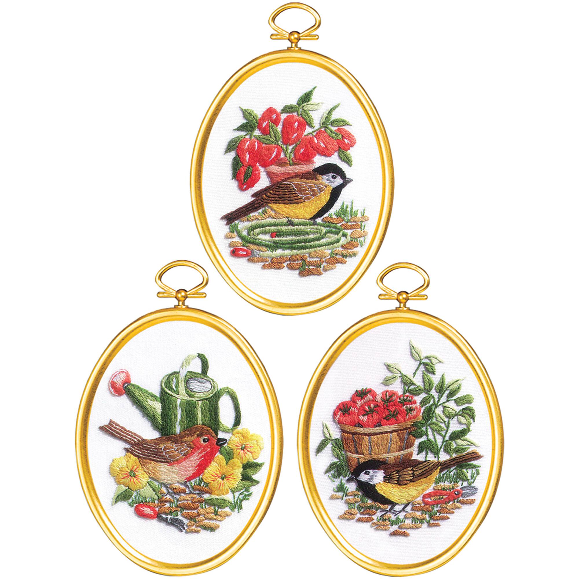 Janlynn® Gardening Birds Embroidery Kit Set